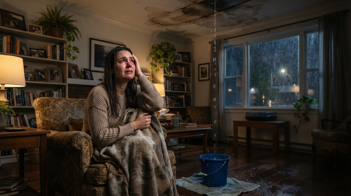 spiritual meaning of a leaking roof in a dream