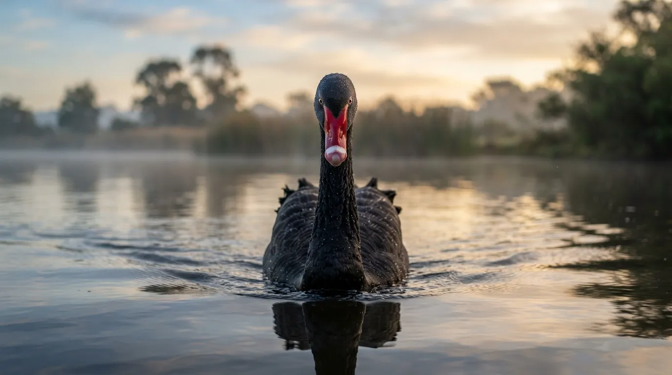black-swan-swimming-toward-you-dream